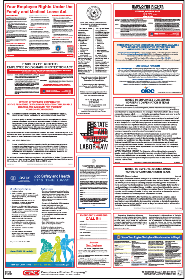 Texas Labor Law Poster 2022